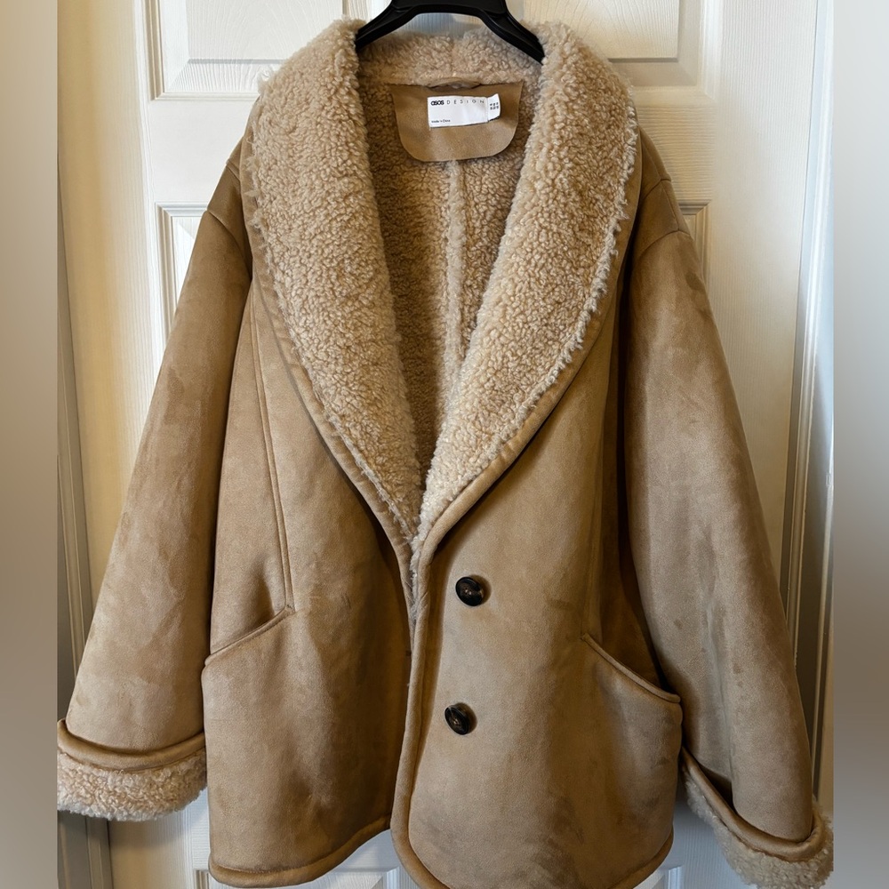 Asos Shearling-Style Tan Coat